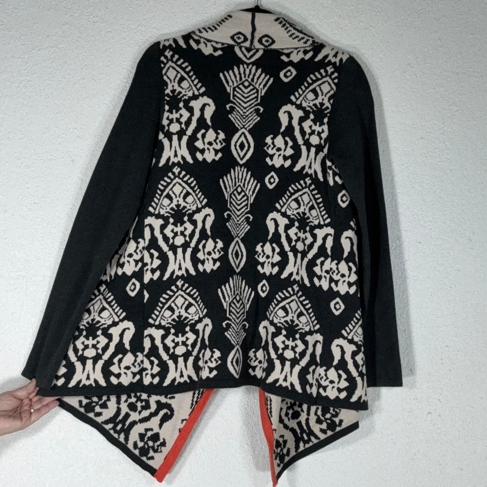 THML Black Cream Geometric print Cardigan - S - Tribal Print  Open Front - Picture 7 of 13